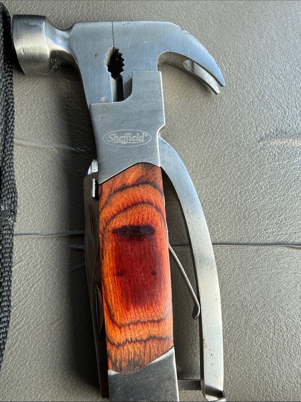 Men’s Multi-Tool Hammer with Brown Wood Handle